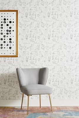 Anthropologie Cat Study Animal Wallpaper