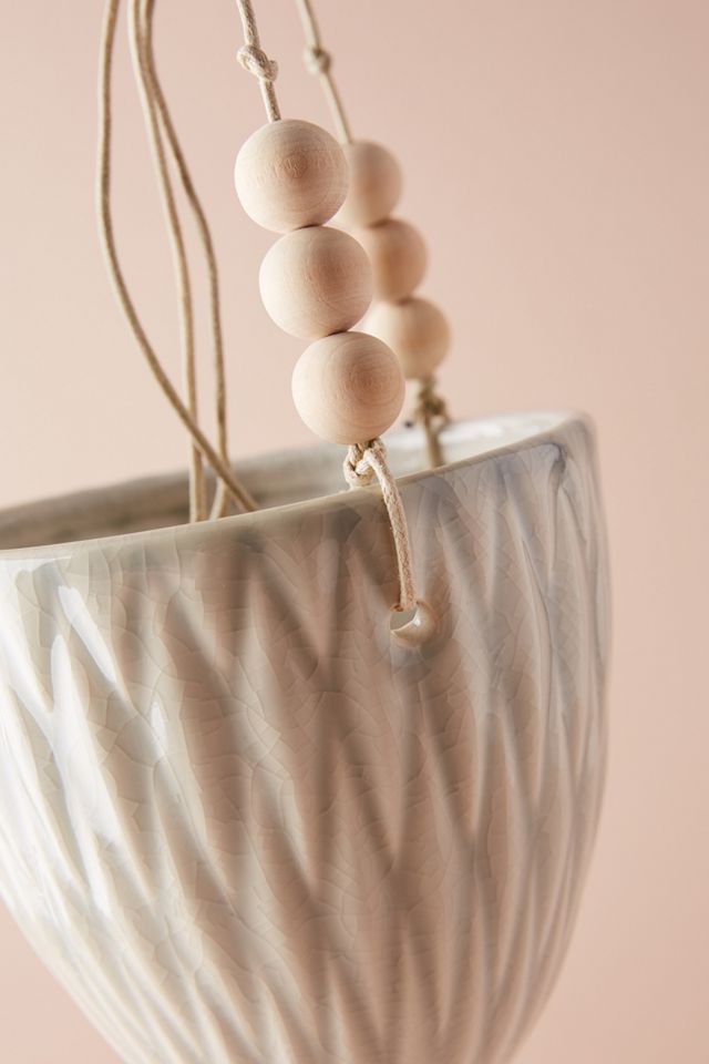 Beaded Ceramic Hanging Planter #2
