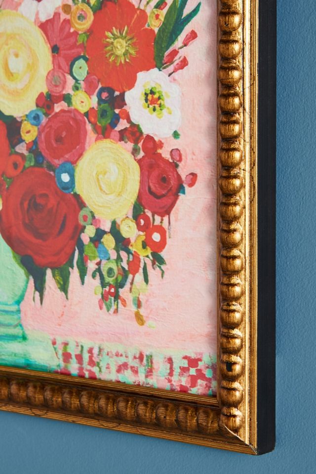 Roses In A Green Vase Wall Art #2