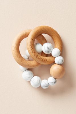 Bubble Silicone And Wood Teether