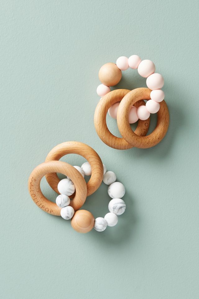 Bubble Silicone And Wood Teether #1