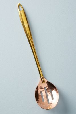 Hammered Copper Slotted Spoon