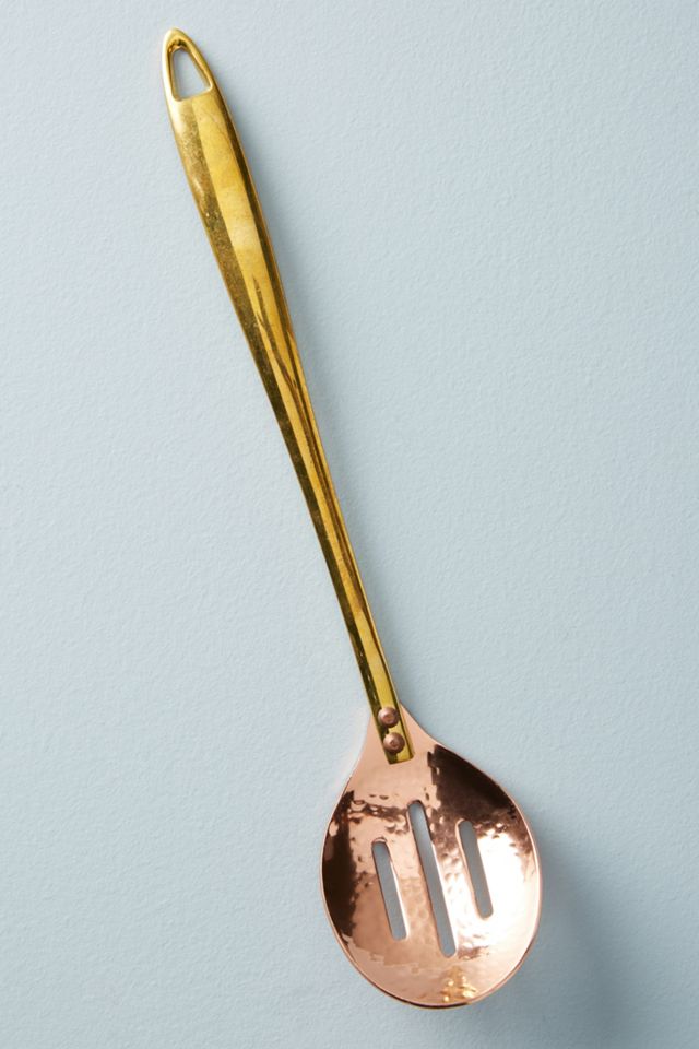 Hammered Copper Slotted Spoon