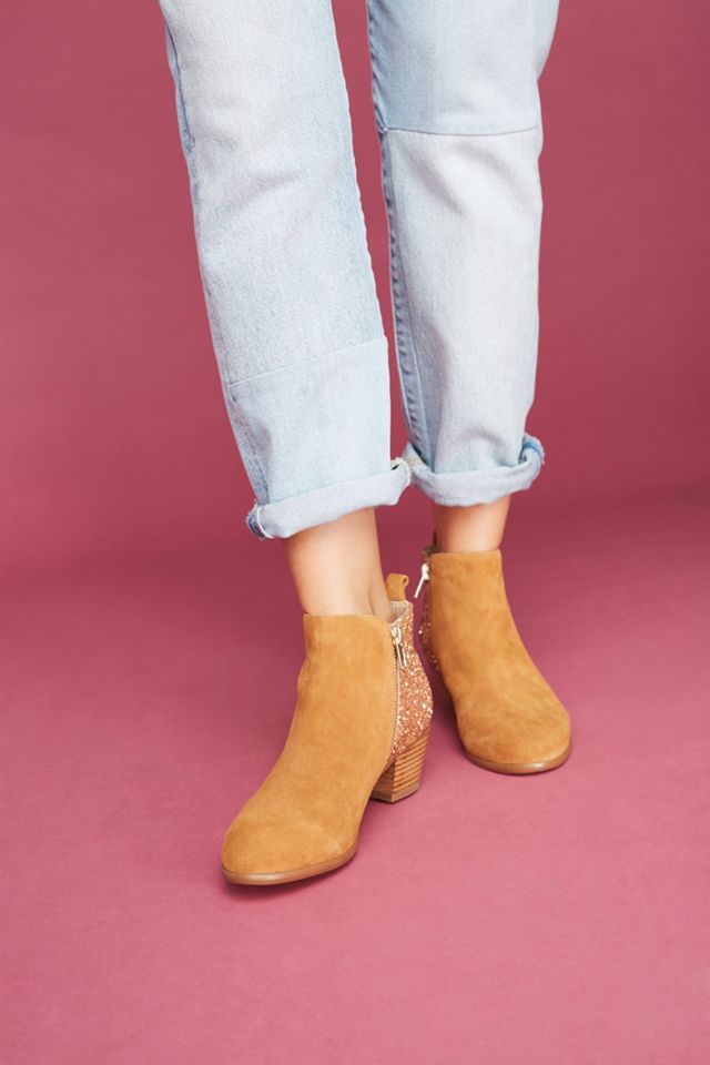 Anthropologie Glittered Ankle Boots #1