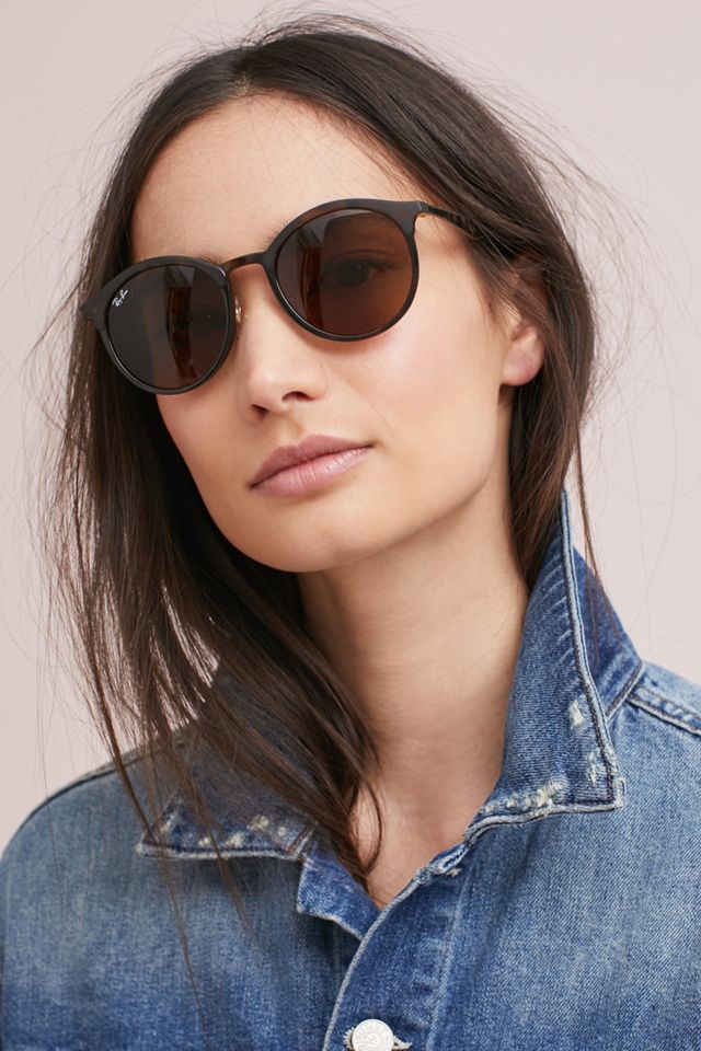 RayBan Emma Sunglasses NEW Ray Ban Shiny Black UV PROTECTION Gray Gradient Sunglass  main image 4