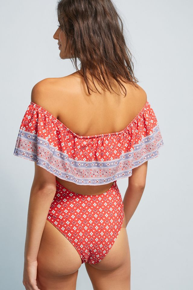 Nightcap Riviera Off-The-Shoulder One-Piece Swimsuit #1