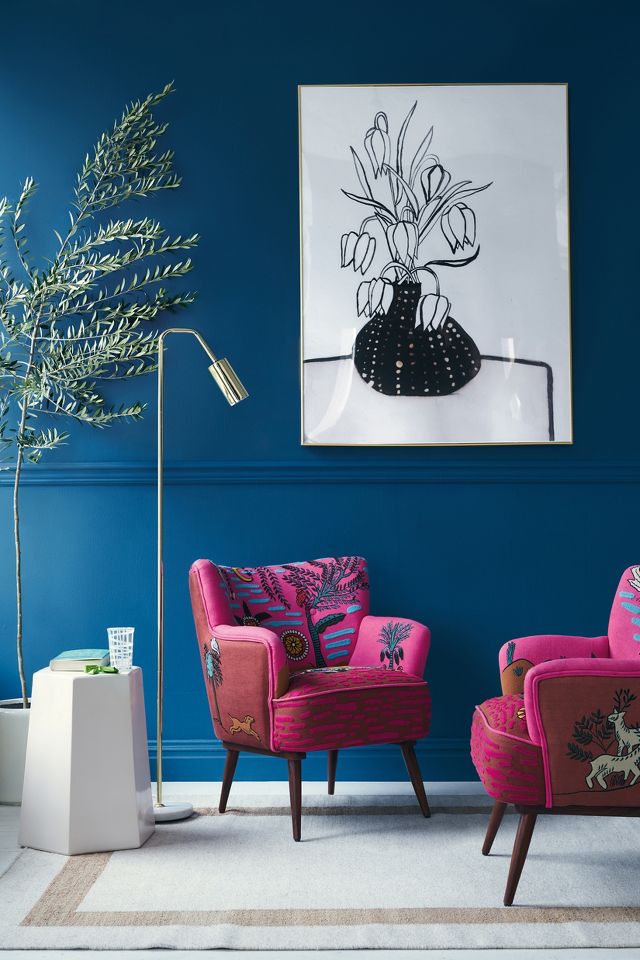 Anthropologie pink best sale velvet chair