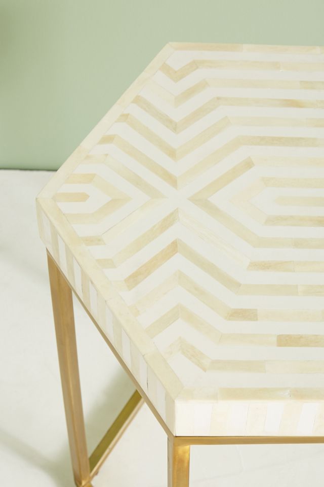 Hexagonal Inlay Side Table #2