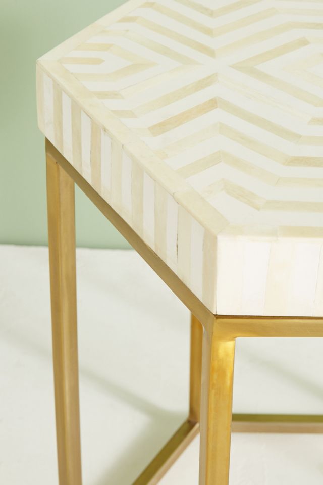 Hexagonal Inlay Side Table #3