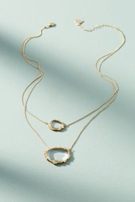 Double Stone Pendant Necklace