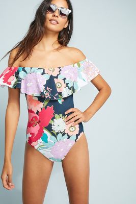 trina turk off the shoulder bathing suit