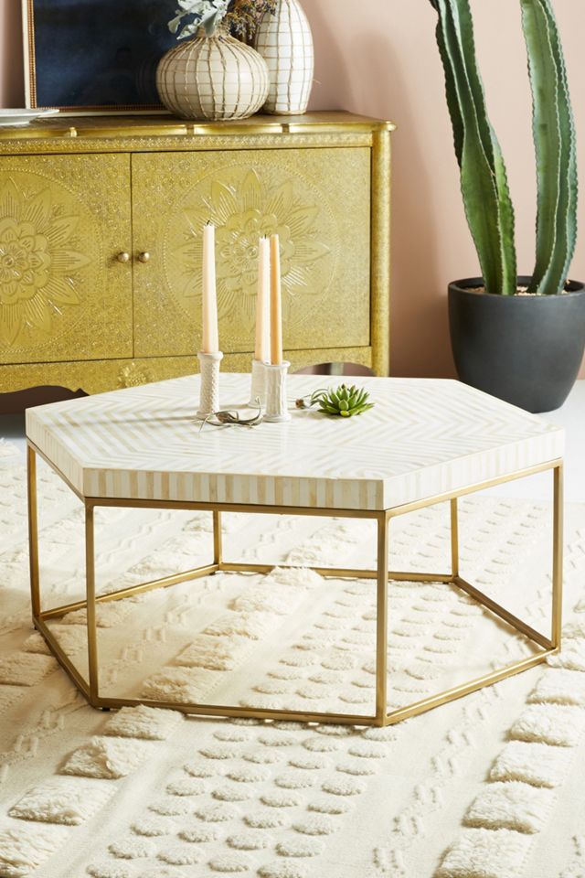 Hexagonal Inlay Coffee Table #4