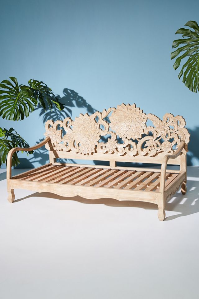 Handcarved Lotus Daybed #1