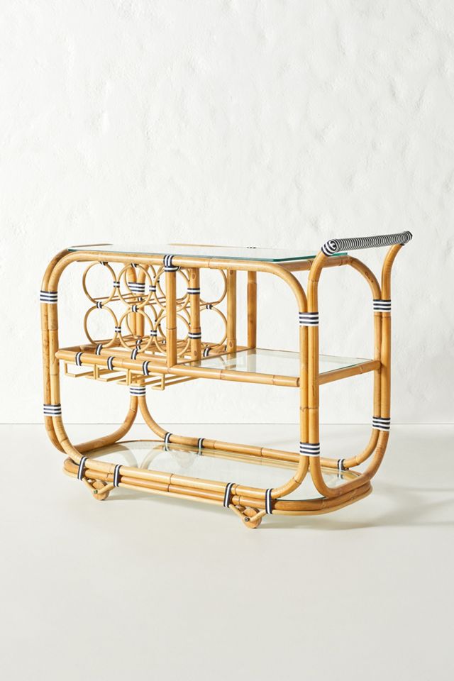Wrapped Rattan Indoor/Outdoor Bar Cart #1