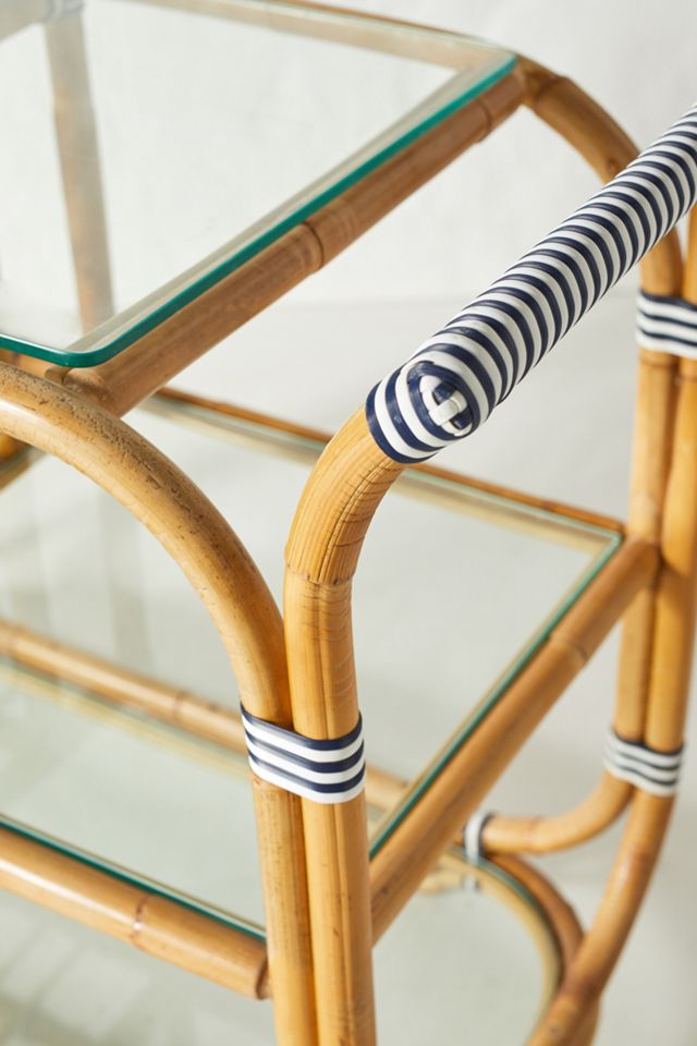 Wrapped Rattan Indoor/Outdoor Bar Cart #3