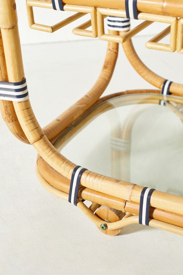Wrapped Rattan Indoor/Outdoor Bar Cart #5