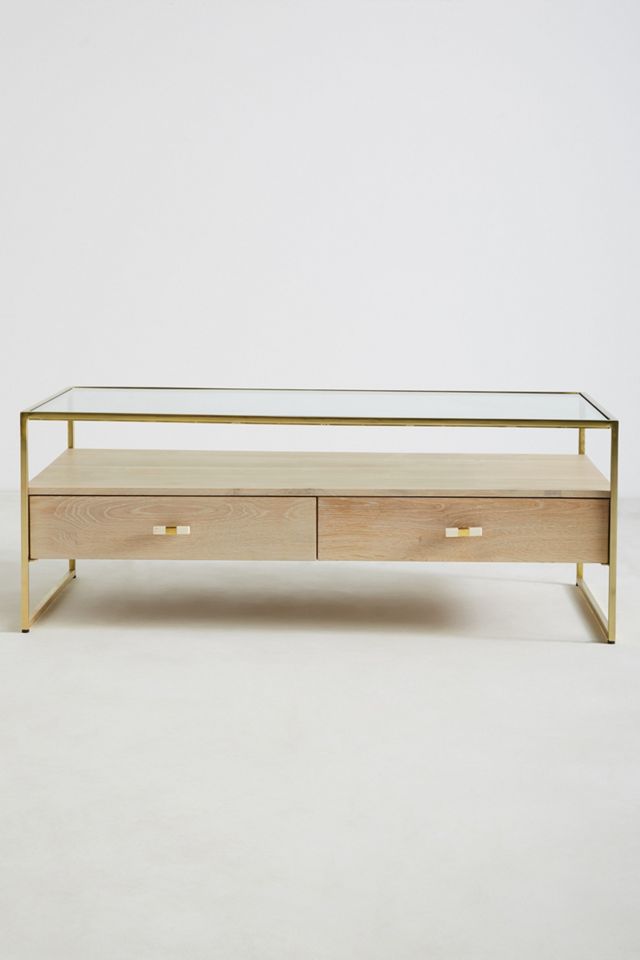 Framed Brass Coffee Table #1