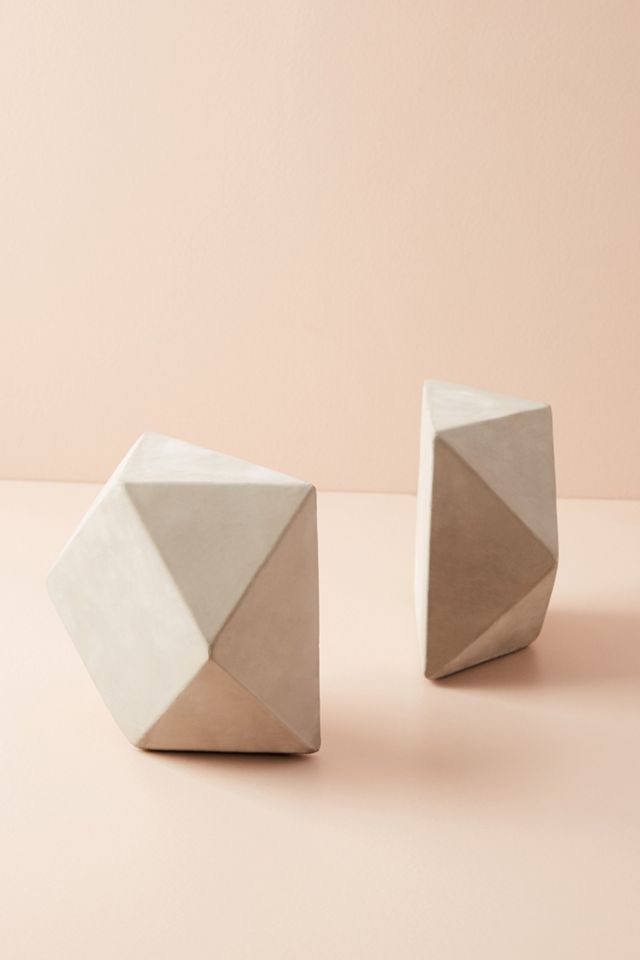 Cement Geo Bookends #1