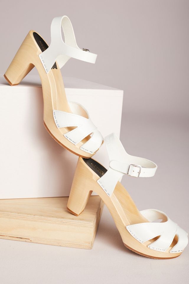 Swedish Hasbeens Suzanne Heeled Clogs | Anthropologie
