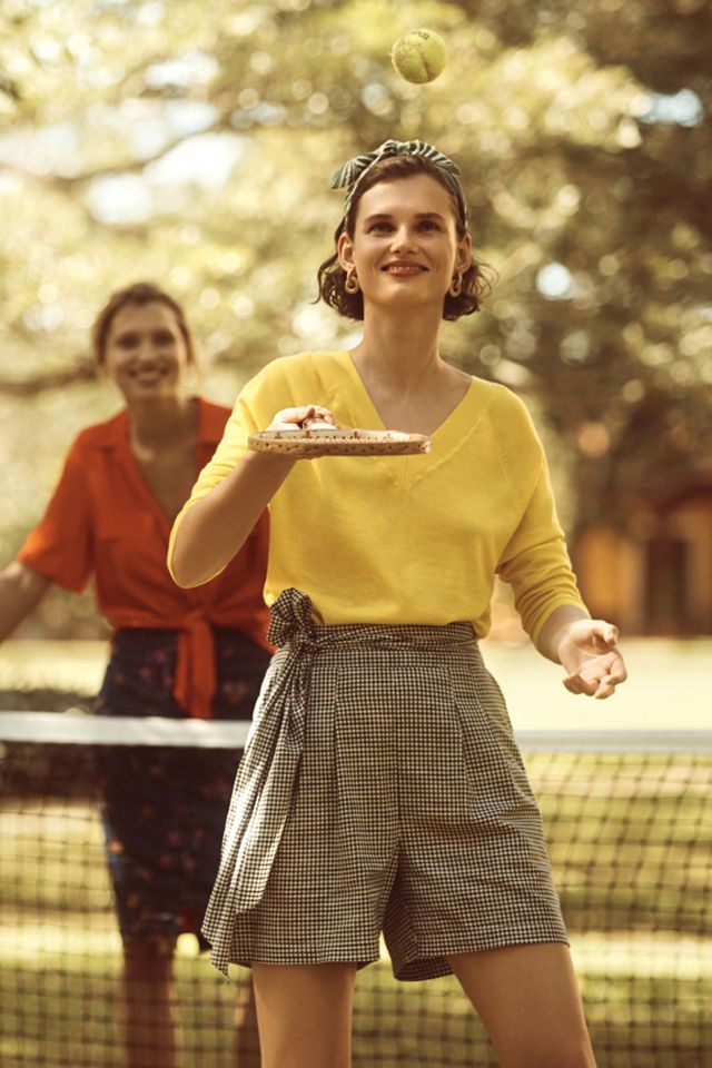 Gingham Tie-Waist Shorts #3
