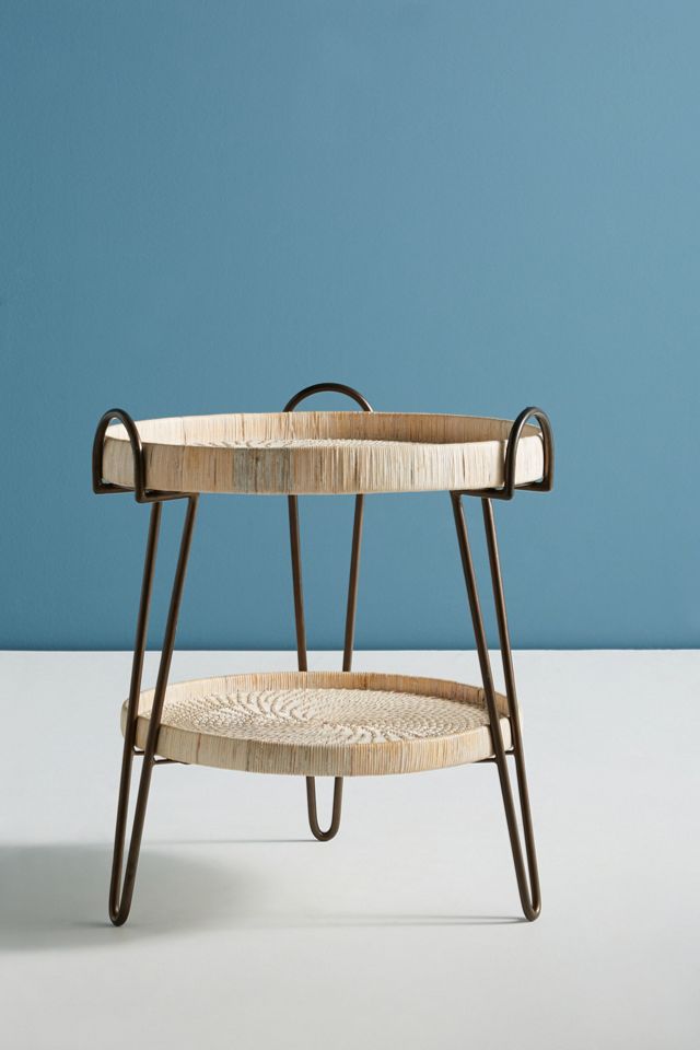 Coiled Rattan Side Table #1
