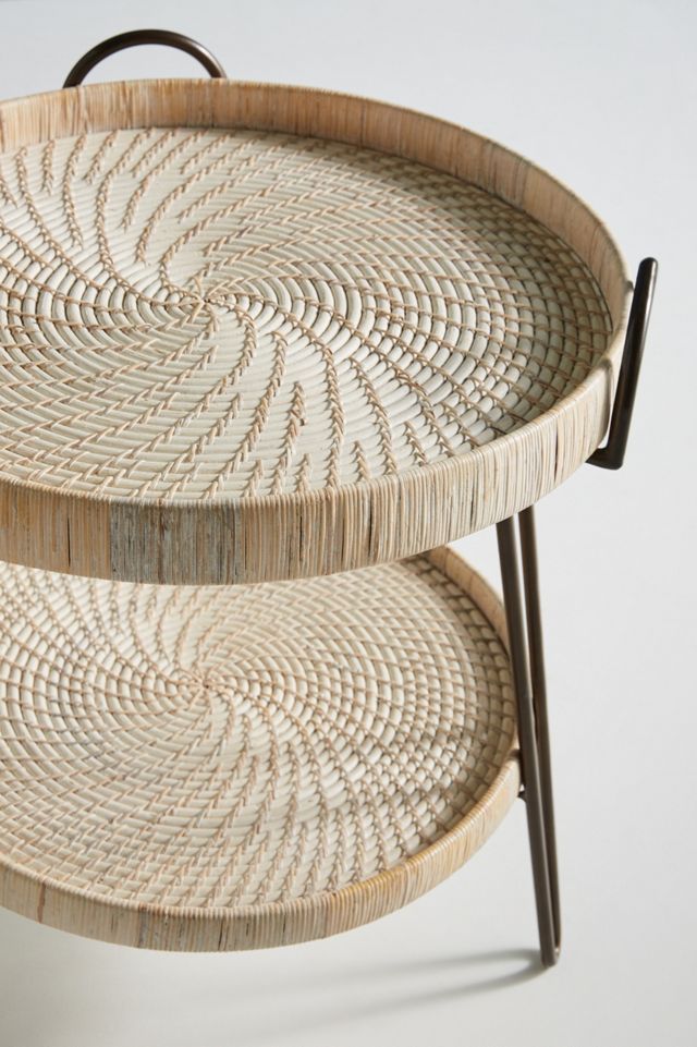 Coiled Rattan Side Table #2