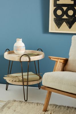 Coiled Rattan Side Table