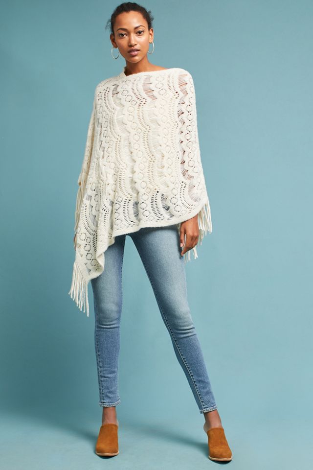 Fringed Lace Poncho #1