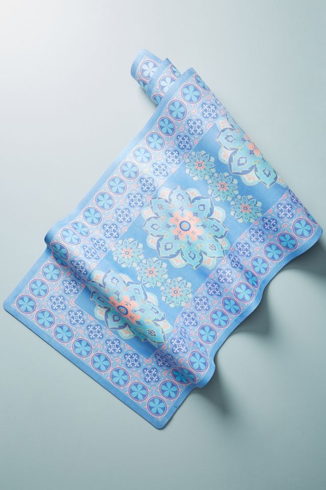 Buy Anthropologie Blue Motif Travel Yoga Mat at Ubuy Qatar