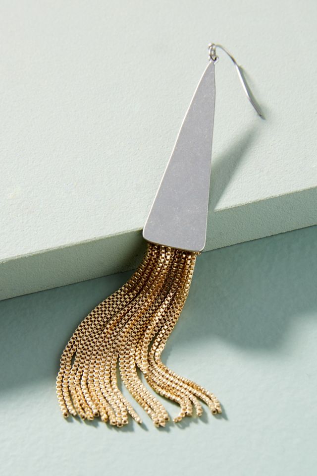 Fringed Triangle Drop Earrings #1