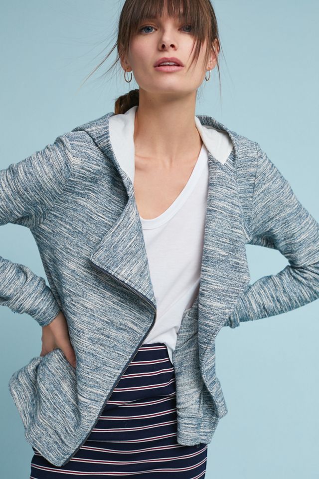 Hooded Tweed Moto Jacket