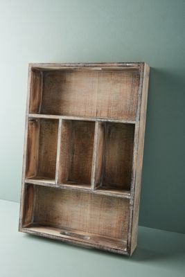 Whitewashed Wood Organizing Tray