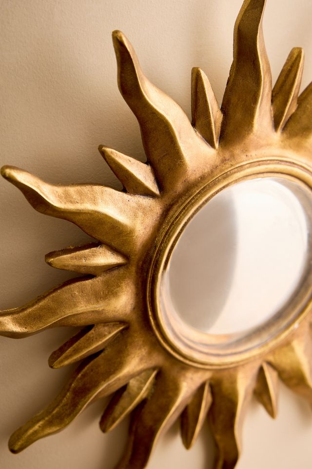 Antique Sunburst Convex Wall Mirror #1