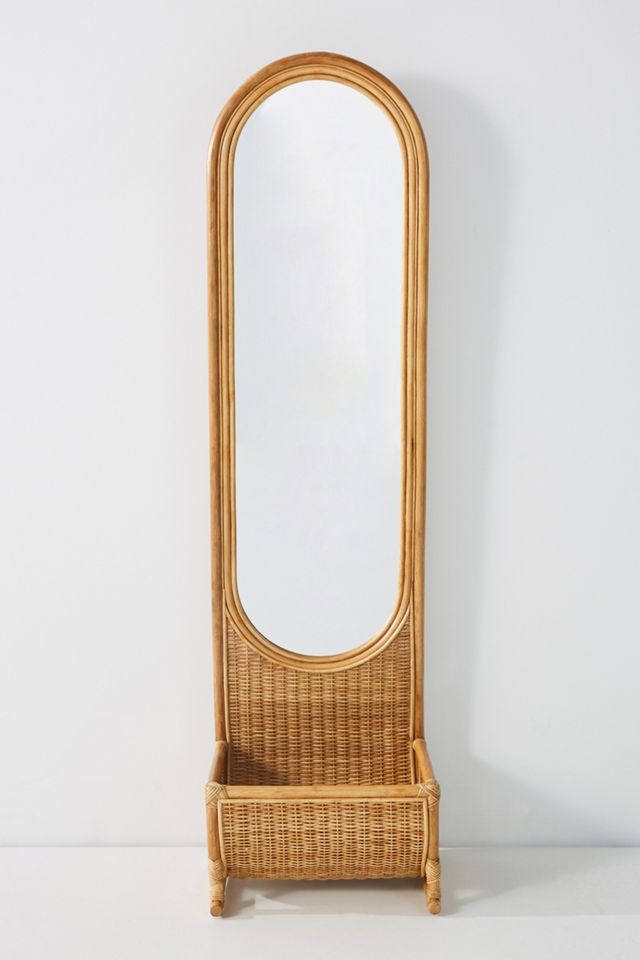 Hazel Rattan Floor Mirror #1