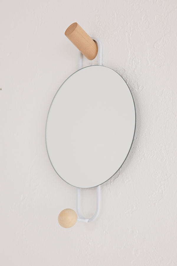 Round Hook Wall Mirror