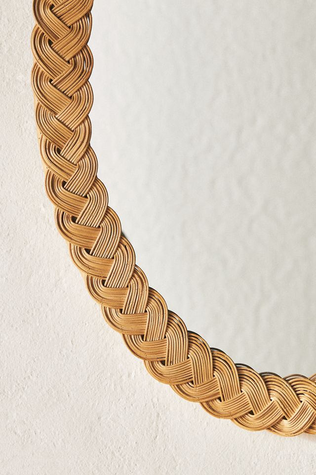 Tara Braided Rattan Oval Wall Mirror #2