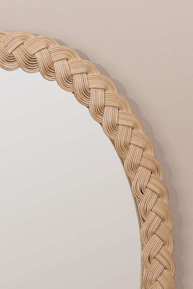 Tara Braided Rattan Oval Wall Mirror #4
