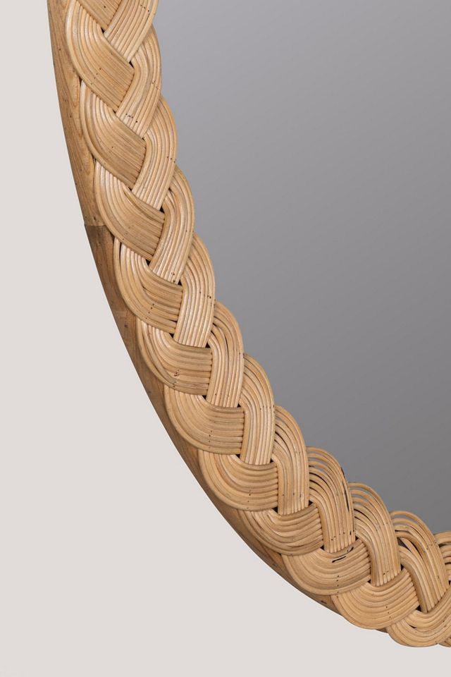 Tara Braided Rattan Oval Wall Mirror #5