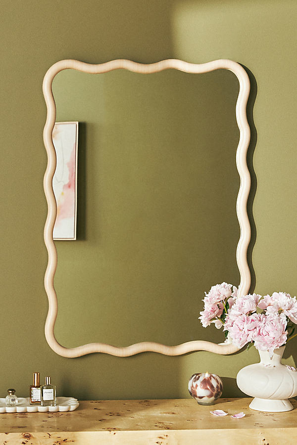 Wiggle Maple Wood Wall Mirror
