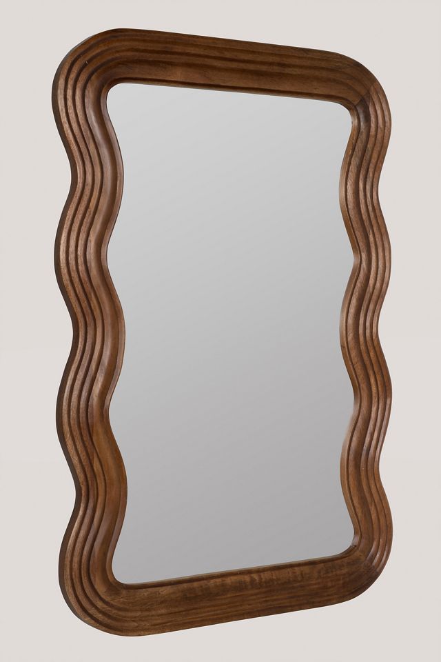 Frances Mango Wood Wiggle Frame Wall Mirror #1