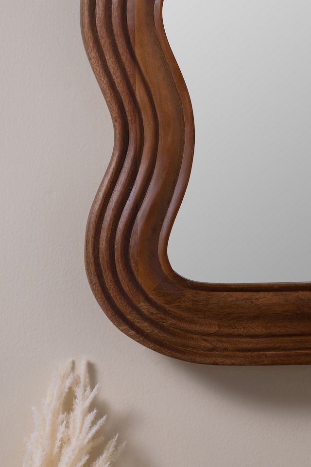 Frances Mango Wood Wiggle Frame Wall Mirror #3