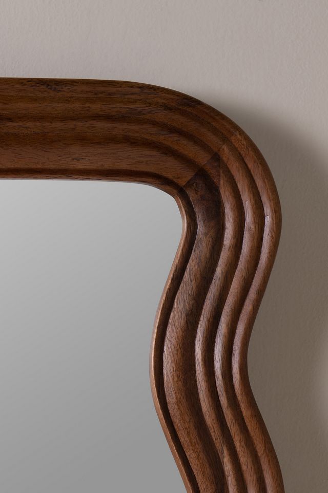 Frances Mango Wood Wiggle Frame Wall Mirror #4