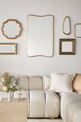 Anita Beaded Brass Mirror