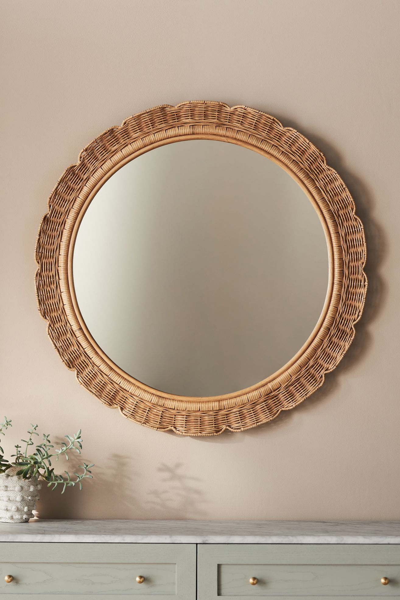 Sutton Mirror - Natural, ROUND
