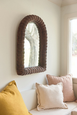 Anthropologie Kingston Rattan Wall Mirror