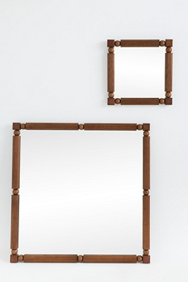 Anthropologie Benedicta Wood Beaded Mirror