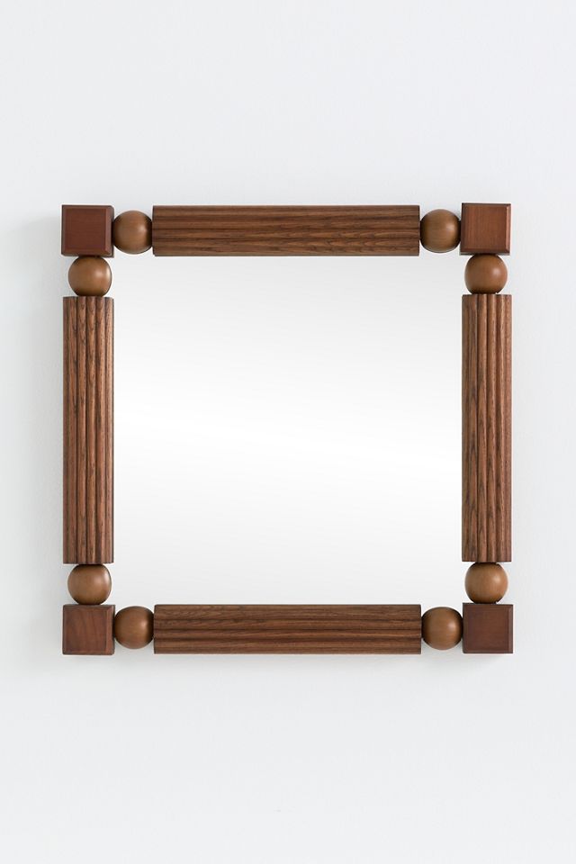 Benedicta Wood Beaded Mirror