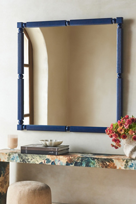 Anthropologie Benedicta Wood Beaded Mirror
