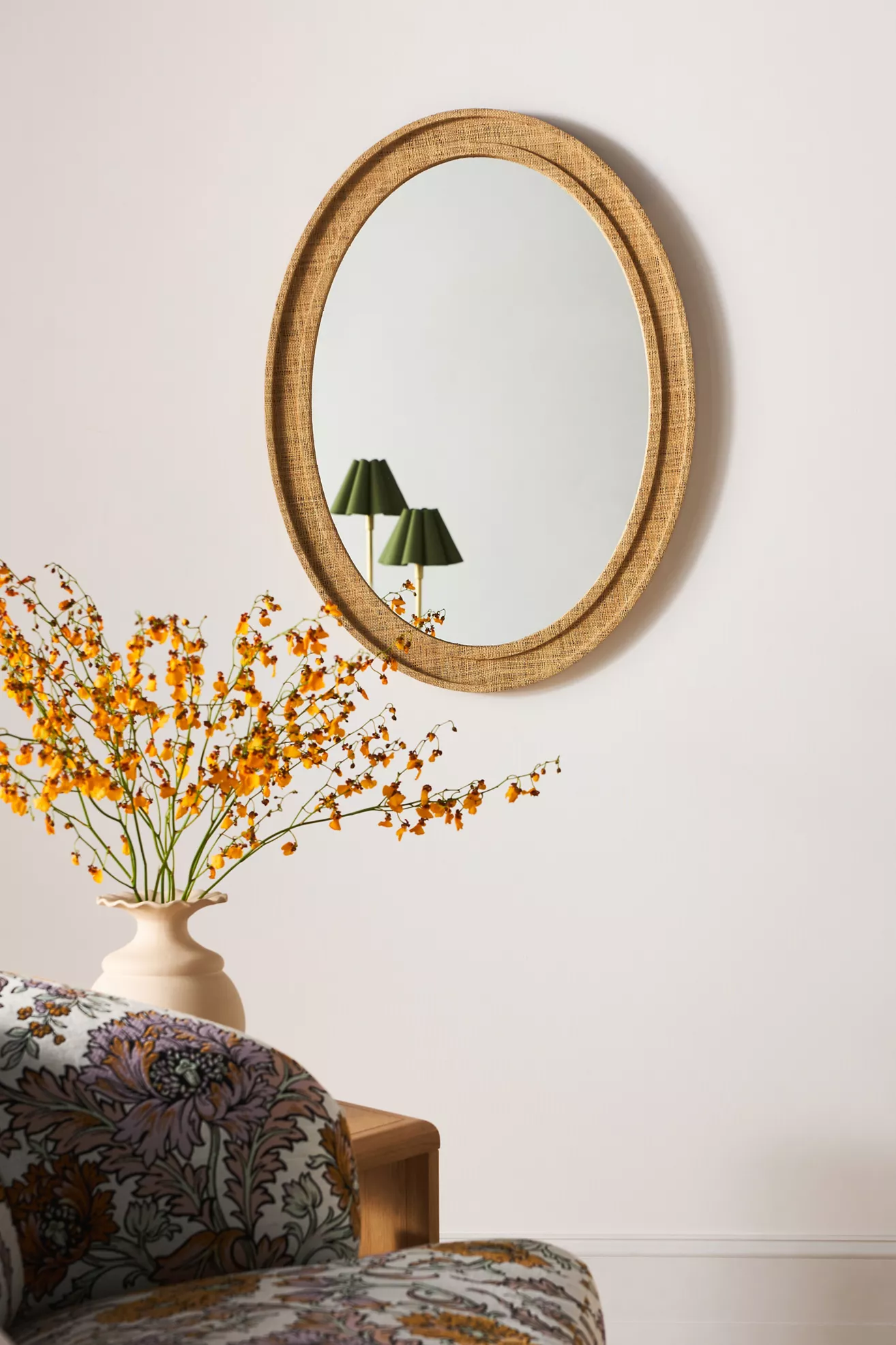 Valley Raffia Oval Wall Mirror