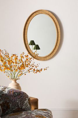 Valley Raffia Oval Wall Mirror